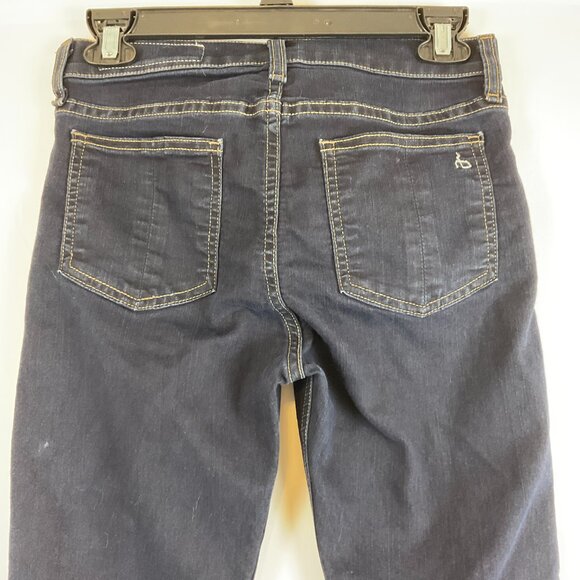 Rag & Bone Jean 10" Crop Flare 24 Raw Hem Dune Dark Blue Wash - Picture 7 of 11